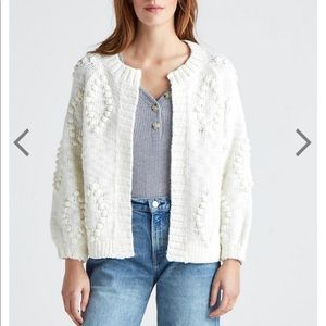 NWT LuckyBrand women’s white Bobble Cardigan